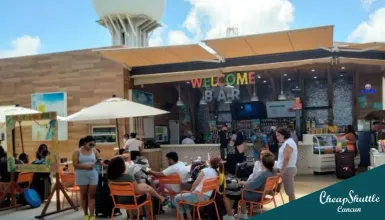 People arriving at Cancun International Airport terminal 4